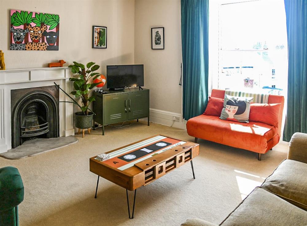 Living room at Erin Lodge in Falmouth, Cornwall