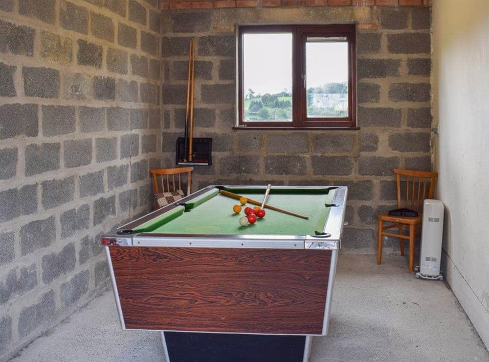 Games room with pool table at Erwlon in Pontsian, near Llandysul, Dyfed