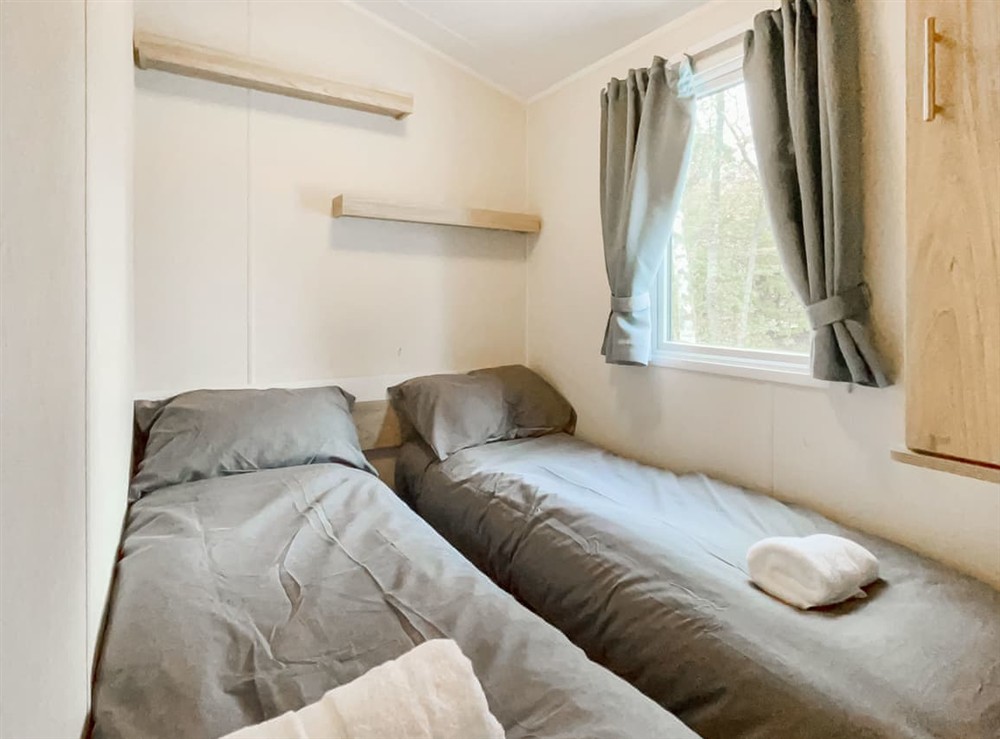 Twin bedroom at Eskside Lodge in Brechin, Aberdeenshire