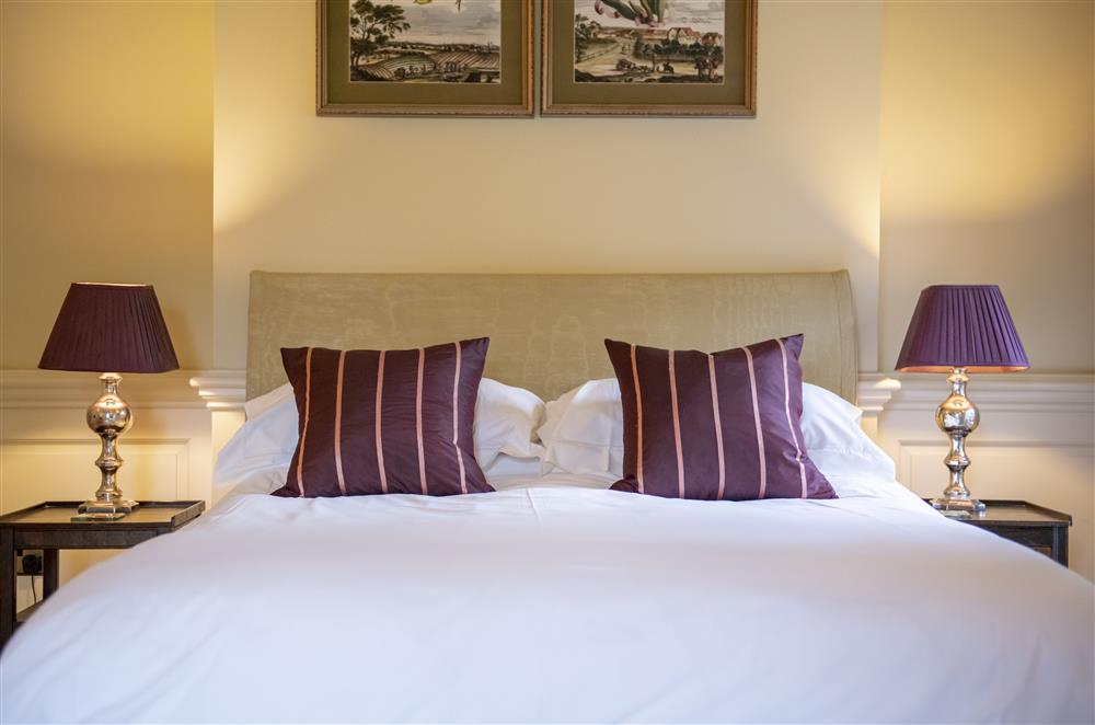 Bedroom two with 5’ king-size bed and en-suite at Eslington East Wing, Alnwick