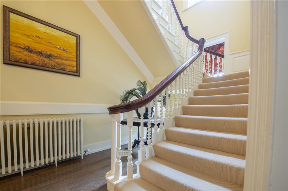 Stairs leading to the first floor at Eslington East Wing, Alnwick