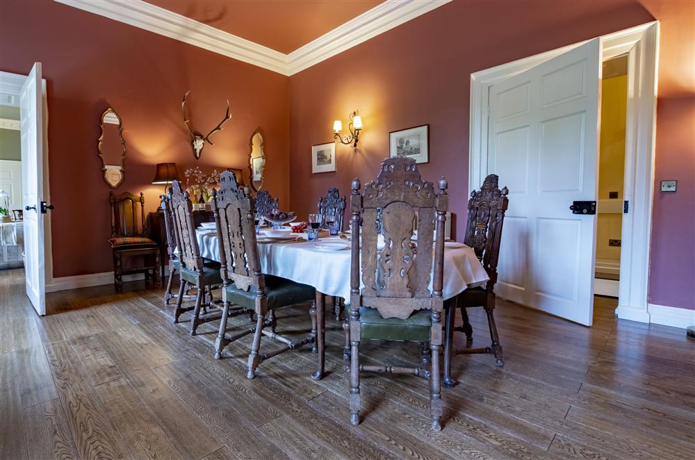 The cosy dining room perfect for friends or family to gather at Eslington East Wing, Alnwick