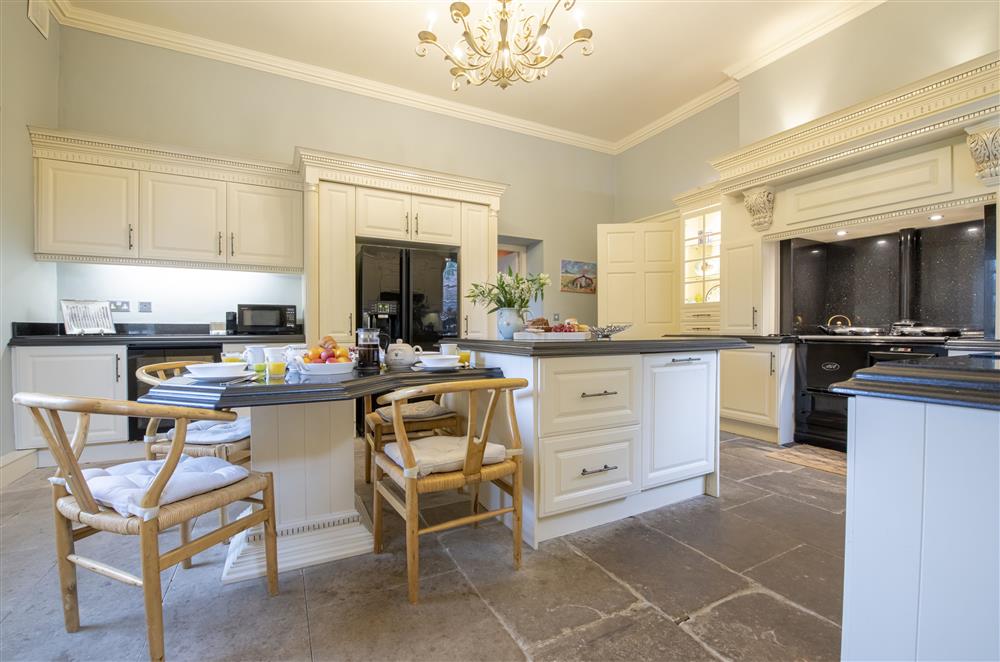 The spacious kitchen with breakfast table at Eslington East Wing, Alnwick