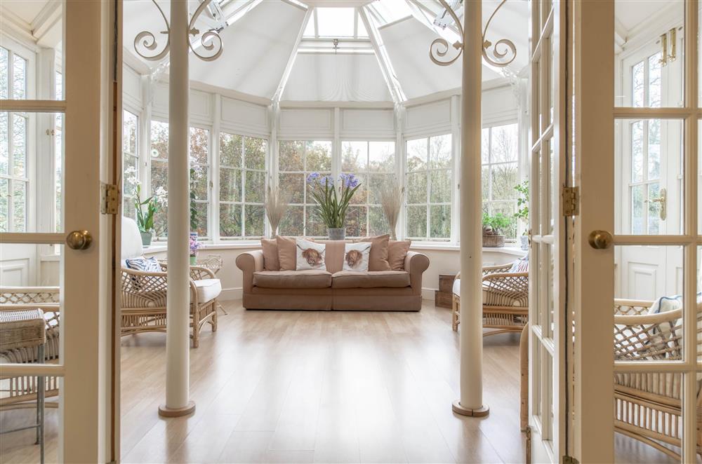 The beautiful conservatory leading from the dining room at Eslington Lodge, Alnwick