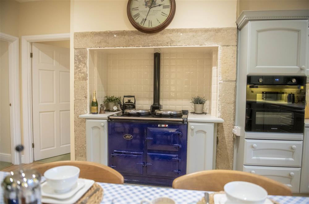 The kitchen boasts a two oven oil fired Aga  at Eslington Lodge, Alnwick