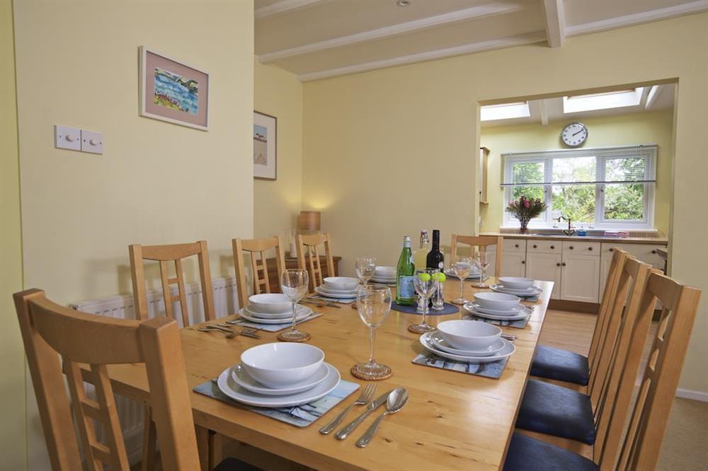 Dining table seating ten comfortably at Estuary House in , South Pool, Kingsbridge