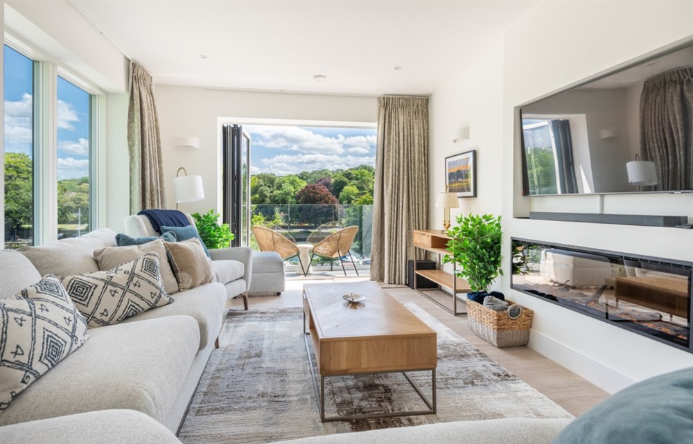 This is the living room at Estuary Reach in Kingsbridge