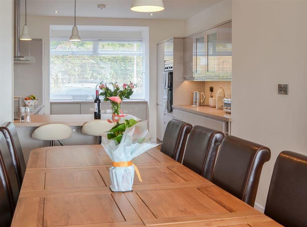 Large dining table ideal for entertaining at Estuary View in Exmouth, Devon