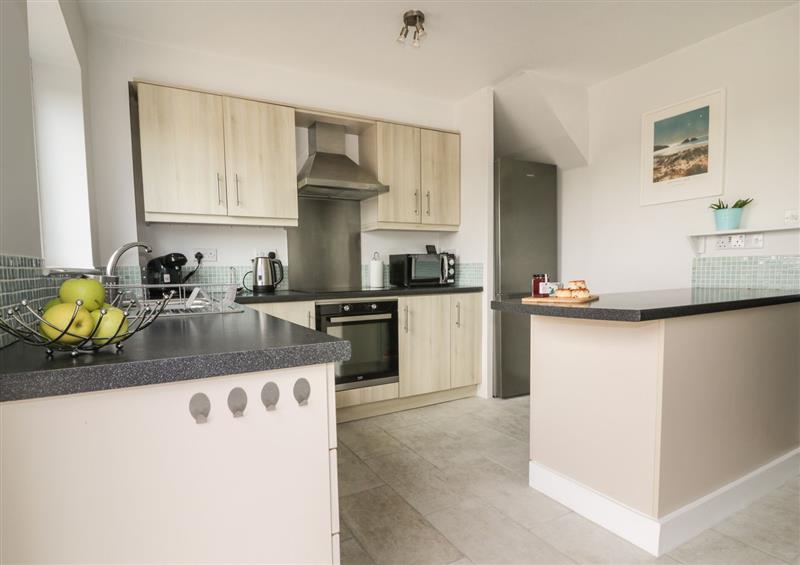 This is the kitchen at Estuary View, Newquay