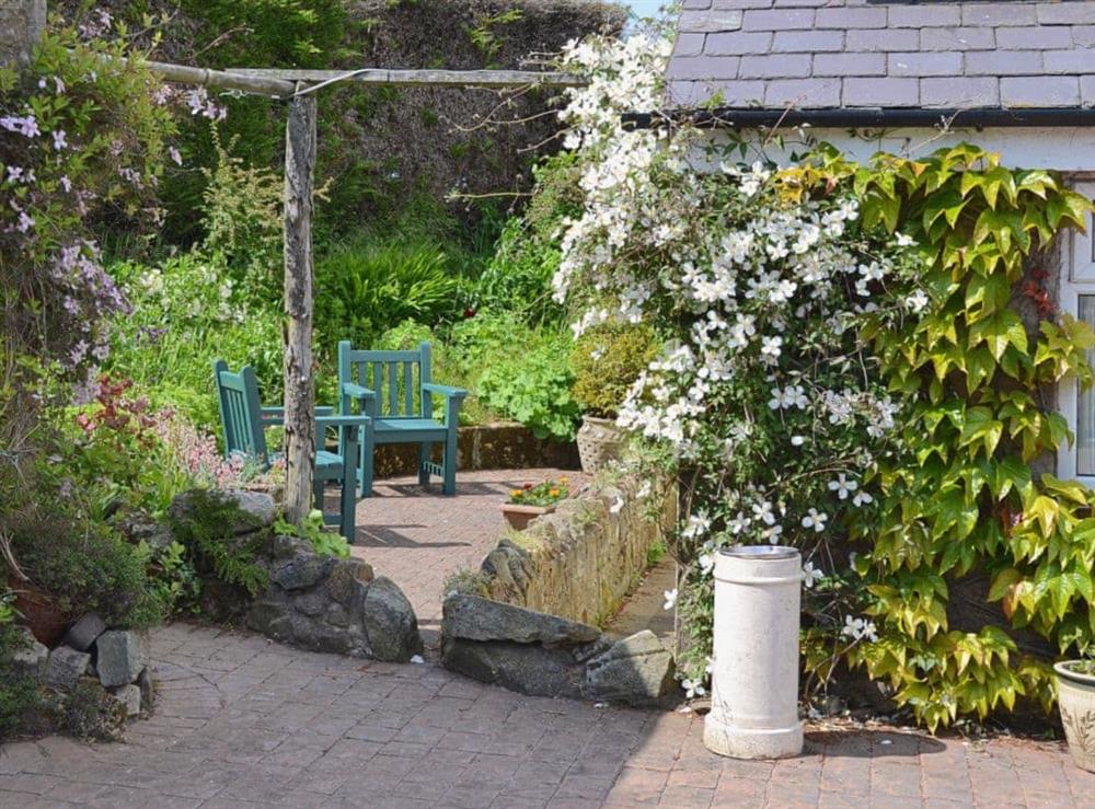 Delightful secluded sitting out area at Etive Cottage in Warenford, near Belford, Northumberland