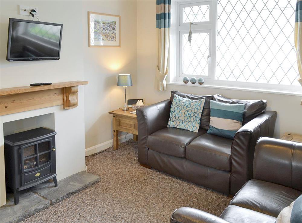 Cosy living area at Evelyn in Port Isaac, Cornwall