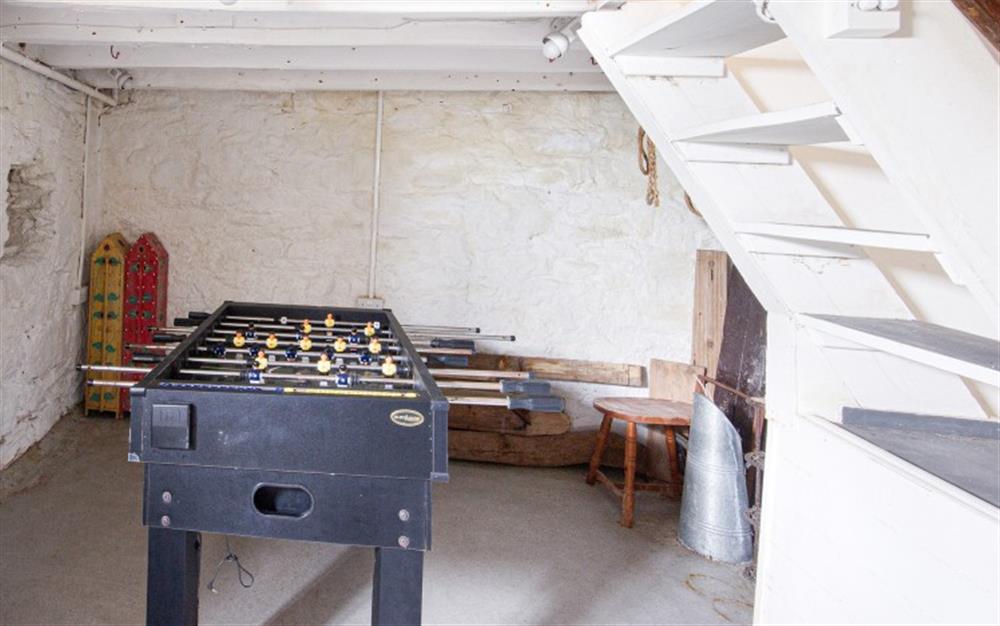 Cellar with table football at Eventide in Cawsand