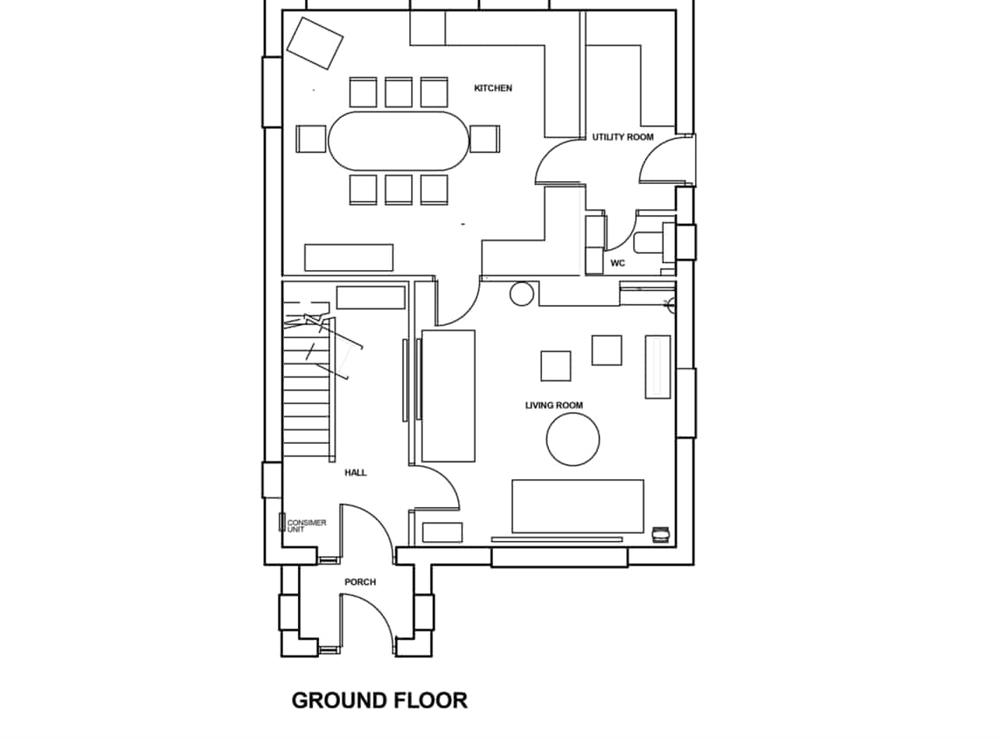 Floor plan at Evergreen House in Runswick Bay, near Staithes, North Yorkshire