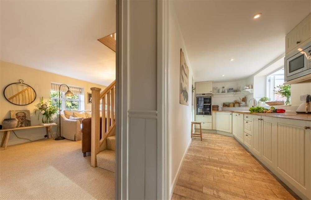 Ground floor: The kitchen sits behind the living area at Evergreen, Thornage near Holt