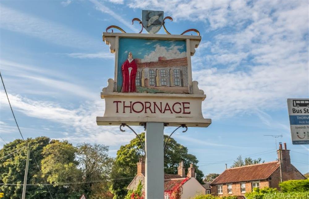 The village sign at Evergreen, Thornage near Holt