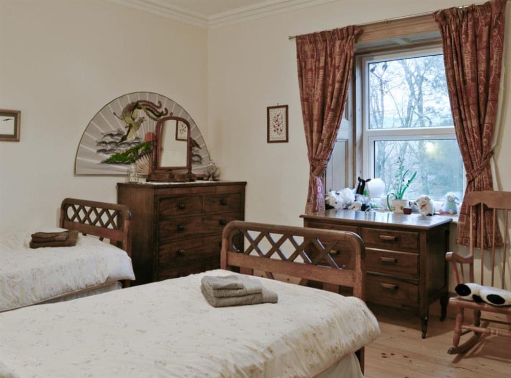 Twin bedroom at Ewes Schoolhouse in Langholm, Dumfriesshire