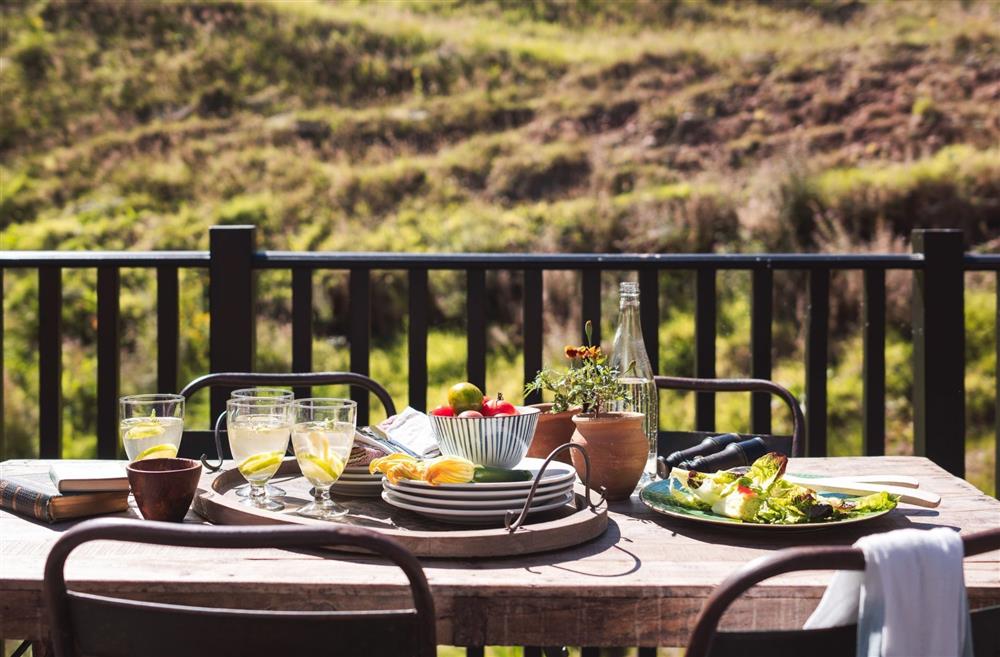 The outdoor dining table