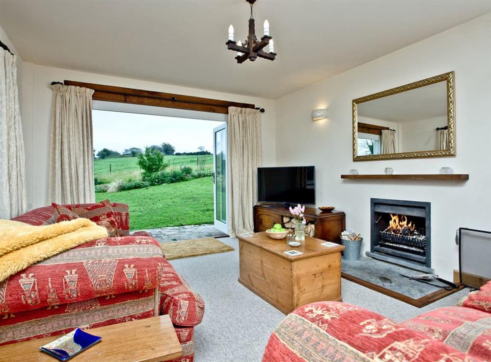 Living area at Exmoor Peek in Cheriton, near Lynton, Devon
