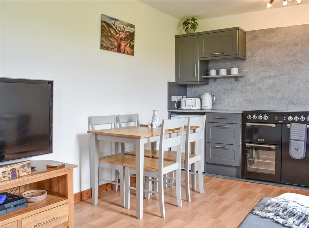 Open plan living space at Failte in Banff, Aberdeenshire
