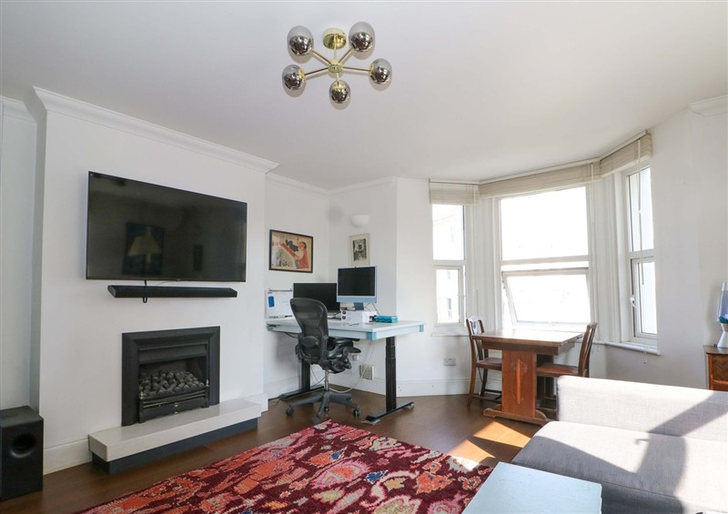 The living room at Fairhazel Apartment, Hastings