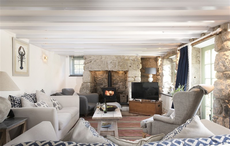 The living area at Fairings, Cornwall