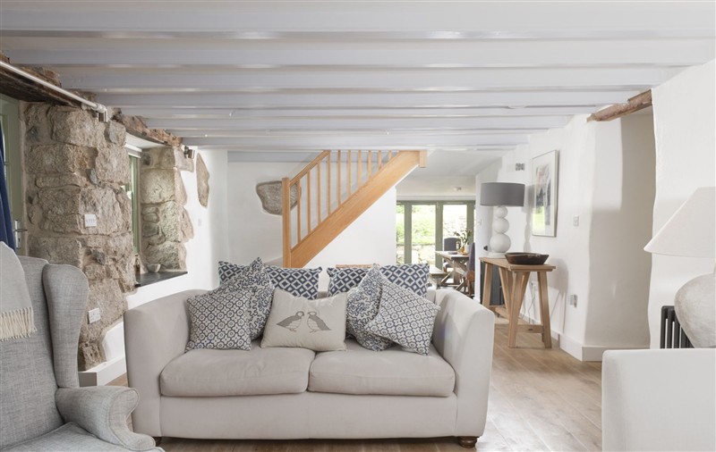 The living room at Fairings, Cornwall