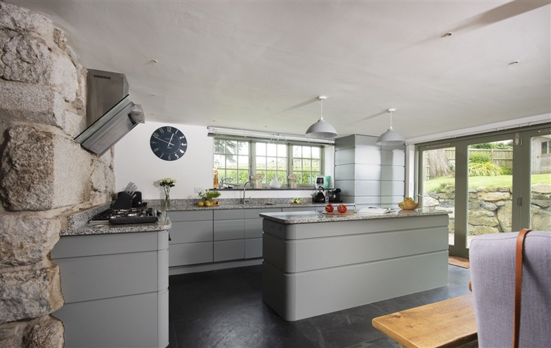 This is the kitchen at Fairings, Cornwall