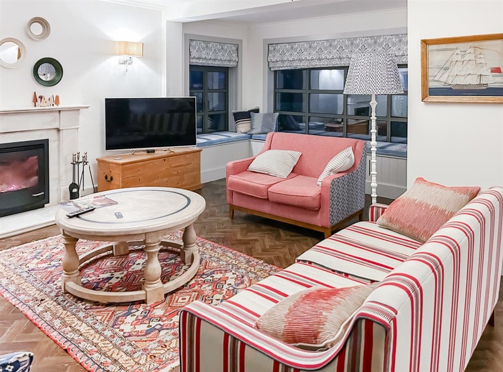 Living area at Fairwinds in St Mawes, Cornwall