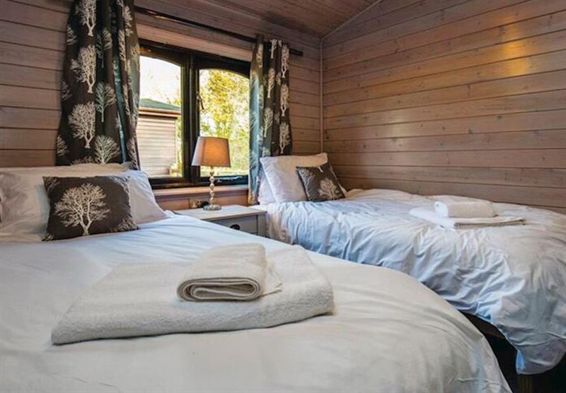 Twin bedroom in the Avocet Lodge VIP at Fairwood Lakes Holiday Park in Dilton Marsh, Nr Frome