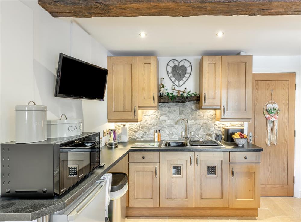 Kitchen area at Fairy Cottage in Holywell Green, near Halifax, West Yorkshire