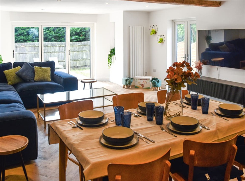 Open plan living space at Faith Cottage in Little Dunham, Norfolk