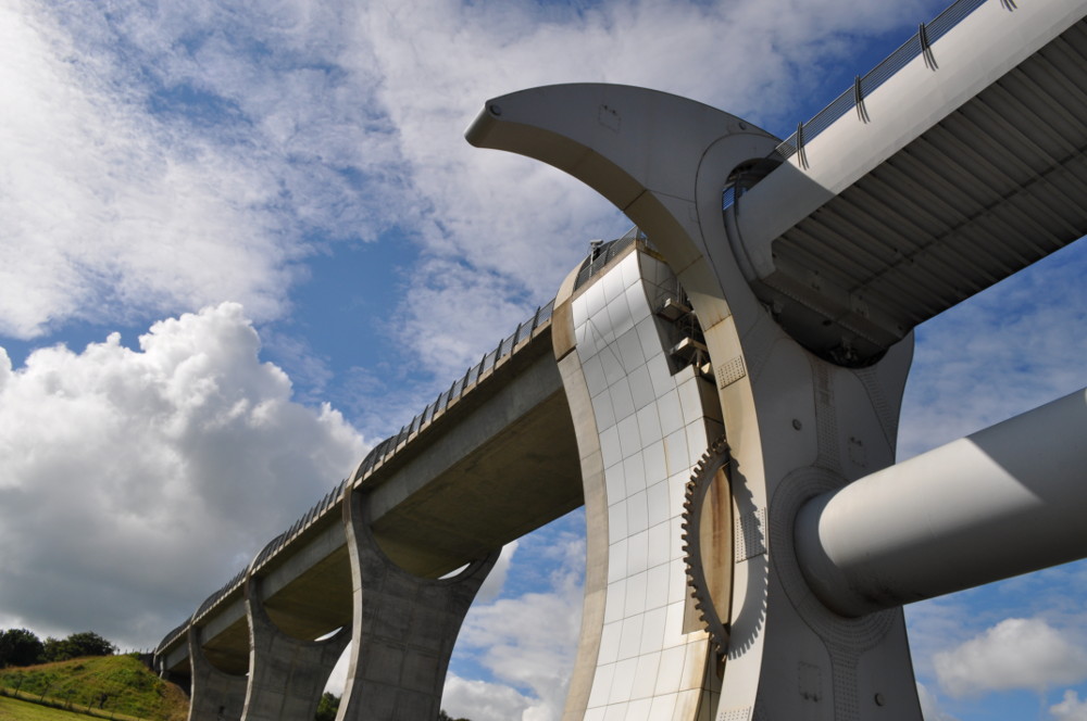 The top of the Falkirk Wheel leading off to the Rough Castle Tunnel