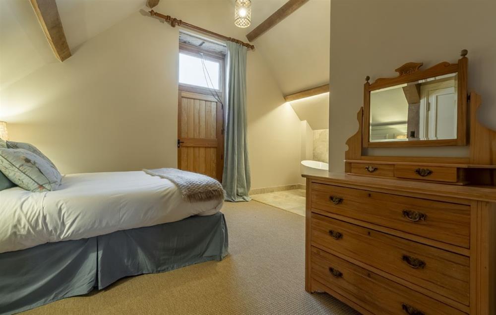 Bedroom with 6’ super king-size bed, views and en-suite shower room (photo 2) at Fallow Folly, Little Massingham