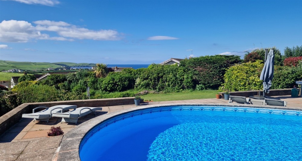 The swimming pool at Far Away in Thurlestone