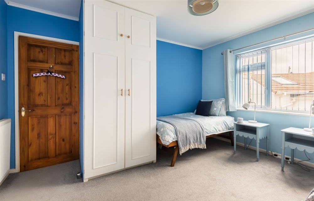 This is a bedroom at Far Away in Thurlestone