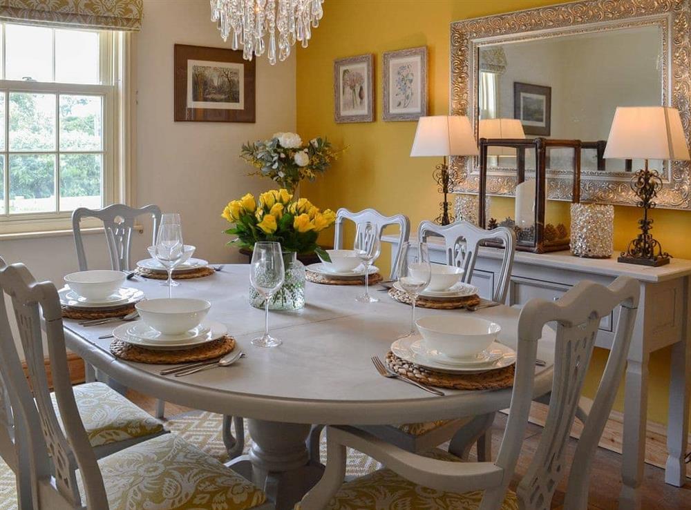 Well presented dining room at Farrington House in Nafferton, near Driffield, North Humberside