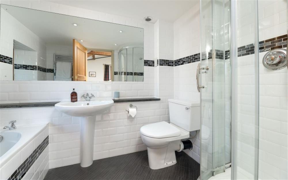 The en suite bathroom with separate shower cubicle. at Farthingfield in South Pool
