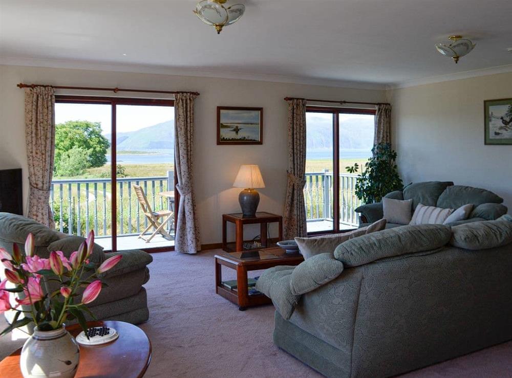 Living room at Fasgadh Cottage in Port Appin, near Oban, Argyll