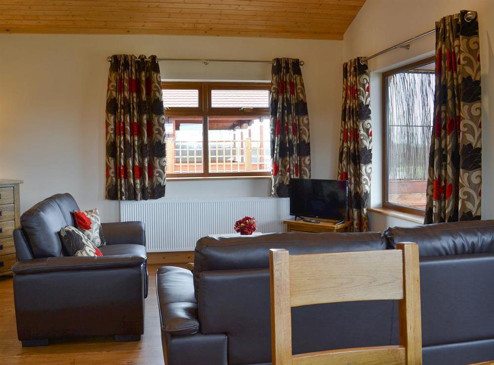 Open plan living space at Bramble Lodge, 