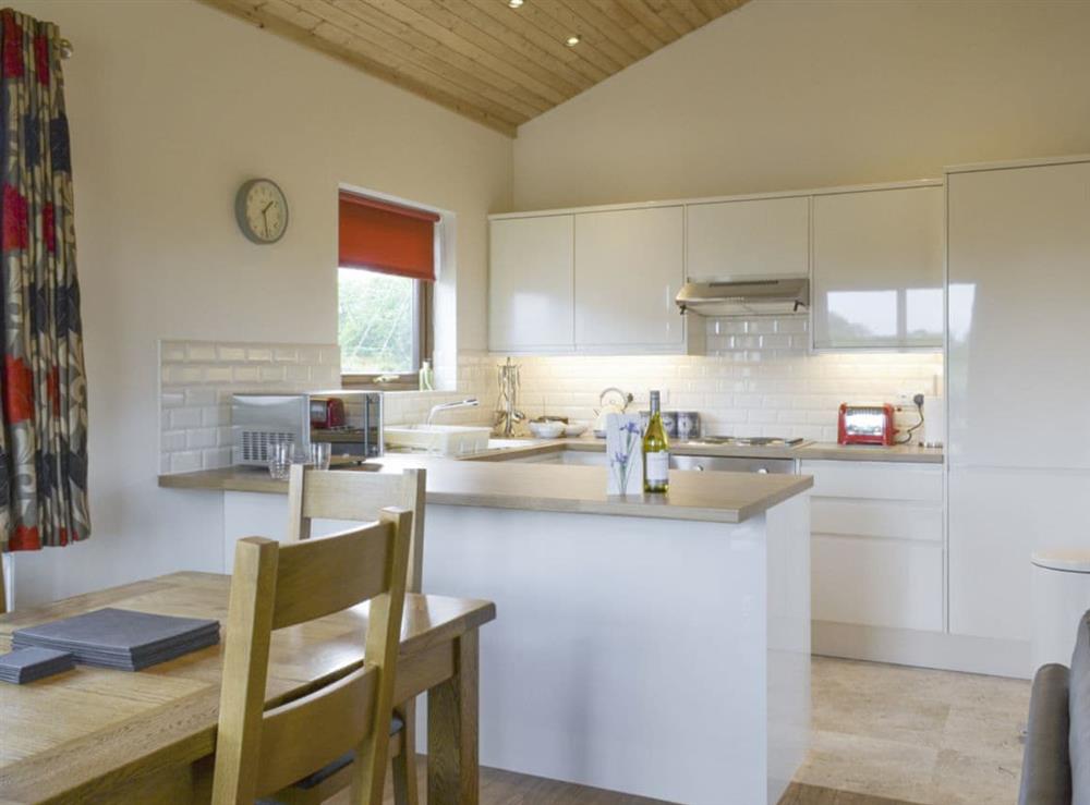 Spacious dining area and well-equipped kitchen at Hazel Lodge, 