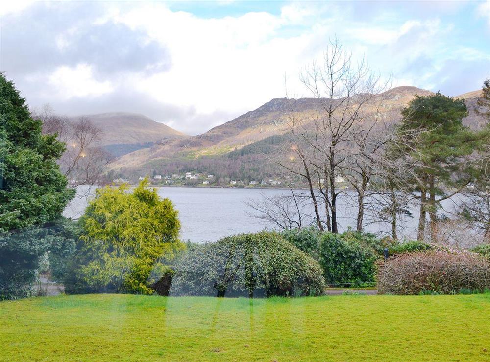 Glorious views of  Loch Goil from the twin bedroom at Feaugh Cottage in Lochgoilhead, near Inverary, Argyll and Bute, Scotland