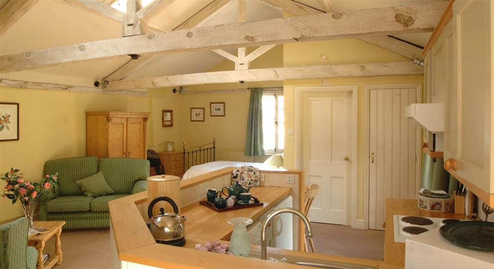 Light, airy open plan interior of Stable Apartment, Cromer, Norfolk