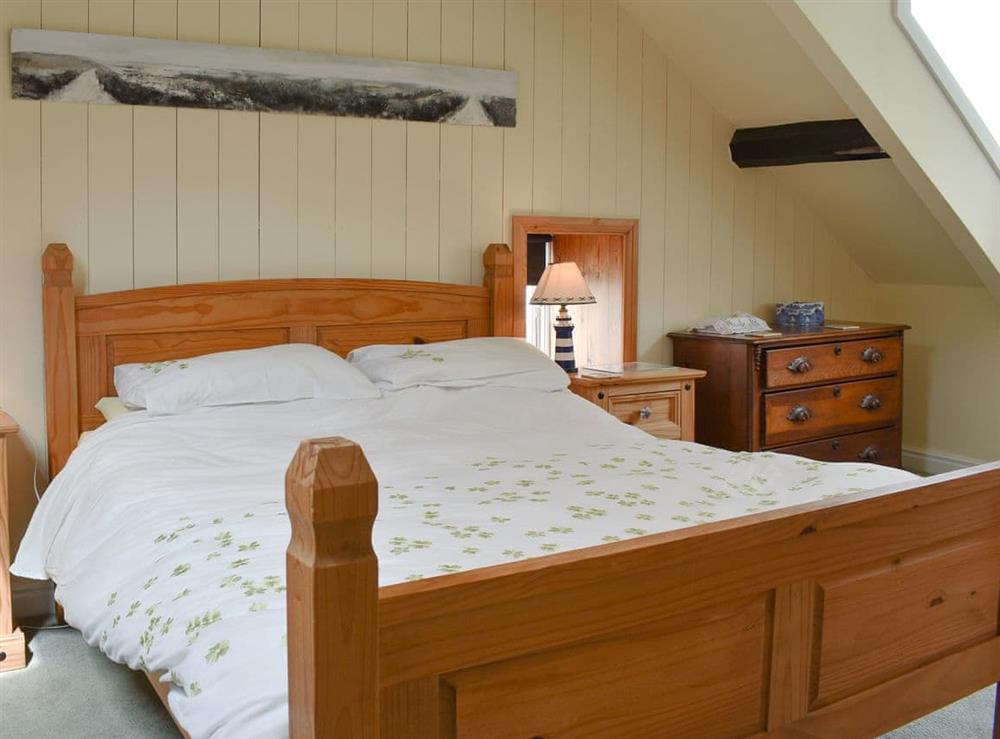 Comfortable double bedroom at Felicity House in Staithes, near Whitby, North Yorkshire