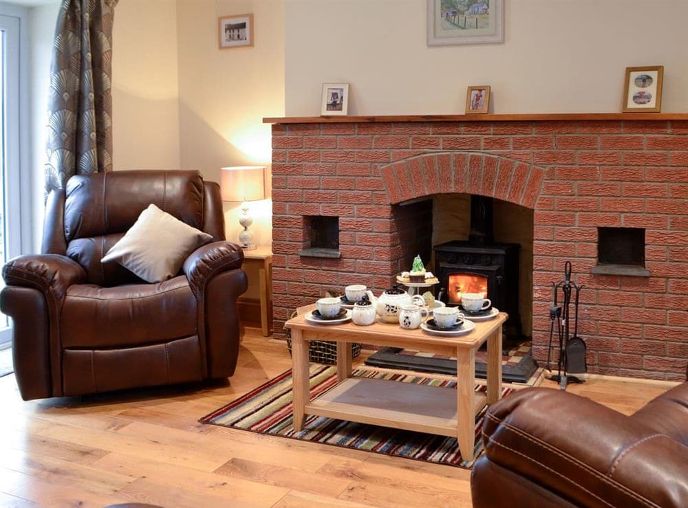 Lovely living room with patio doors at Felin Goyan in Tregaron, near Lampeter, Cardigan/Ceredigion, Dyfed