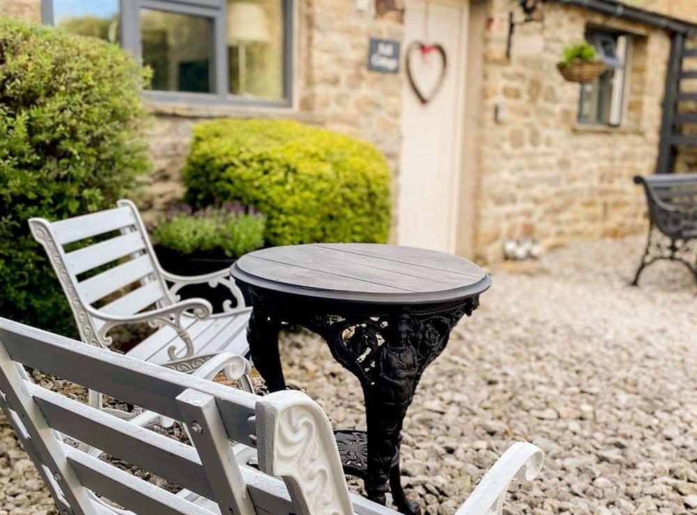 Sitting-out-area at Fell Cottage in Marsett, near Lake Semerwater, North Yorkshire