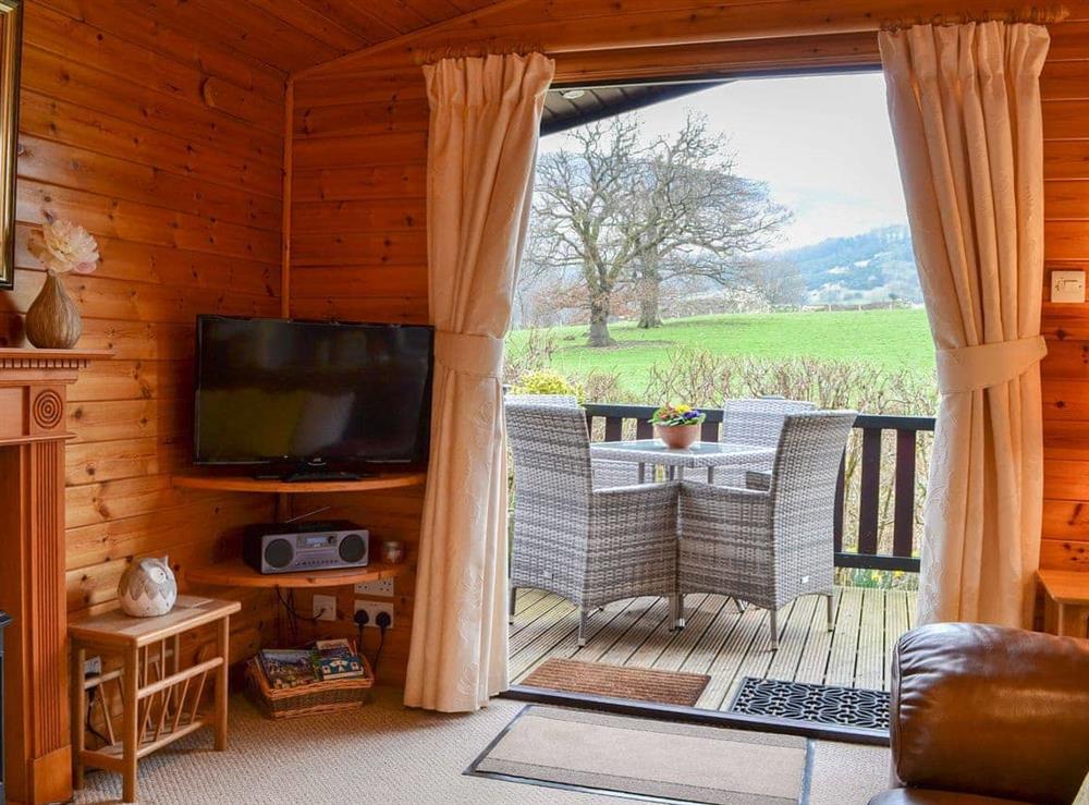 French door from living area to terrace at Fell Foot Lodge in Keswick, Cumbria