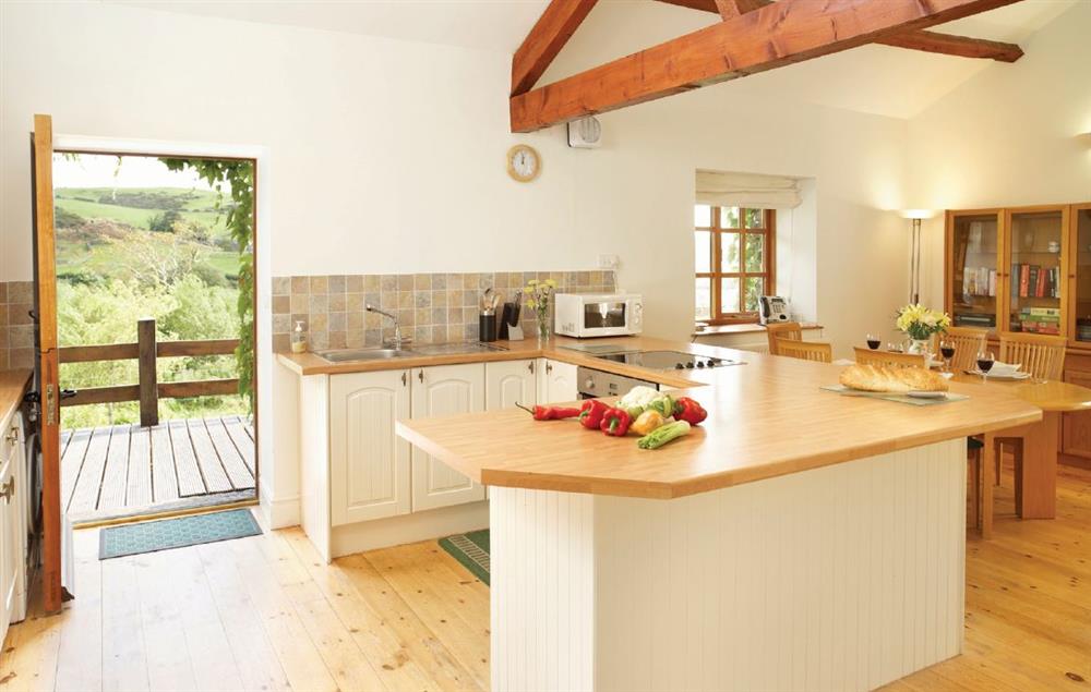 Open-plan kitchen at Fellside Barn, Broughton Beck