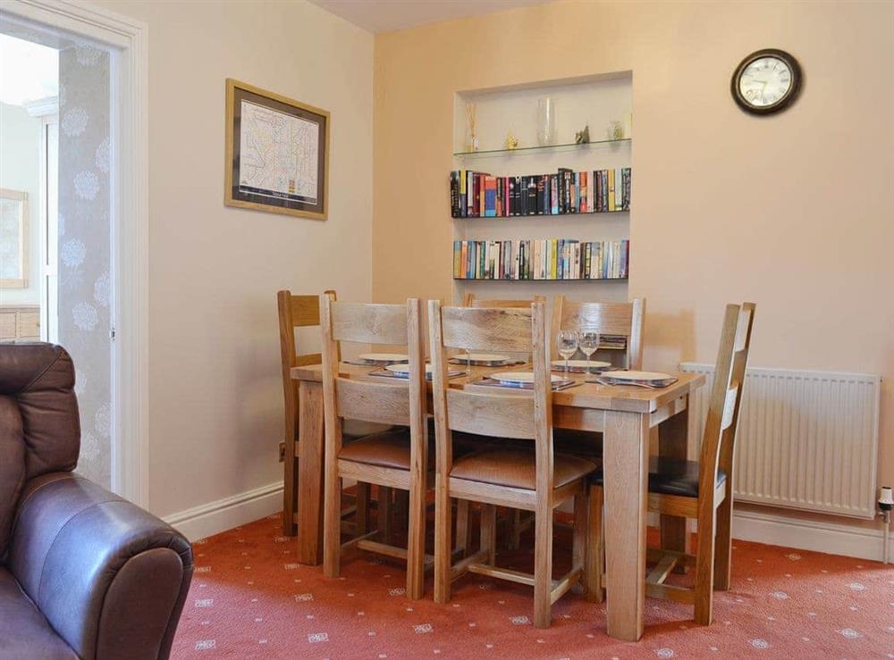 The dining area comfortably seats six people at Fellside in Keswick, Cumbria