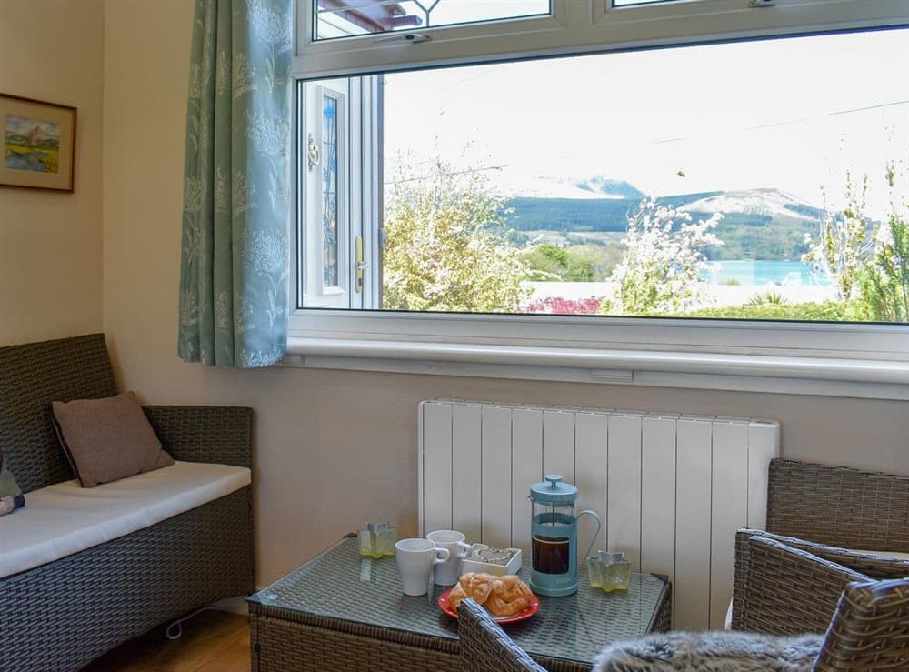 Living room with far reaching views at Fellview in Brodick, Isle Of Arran