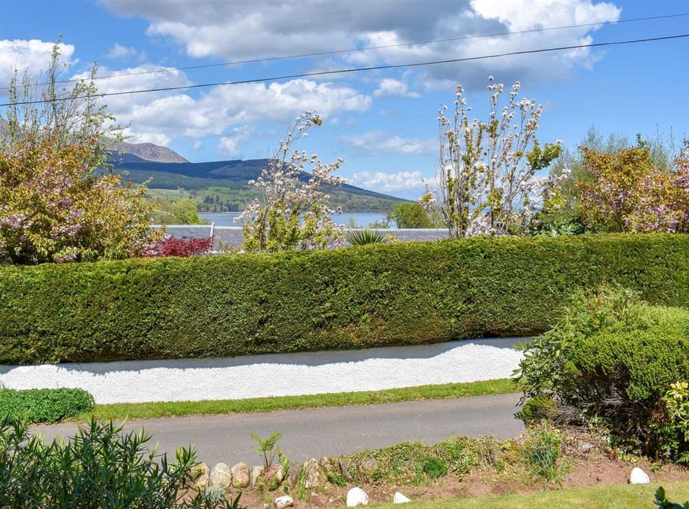 Stunning mountain and lake views from the property at Fellview in Brodick, Isle Of Arran